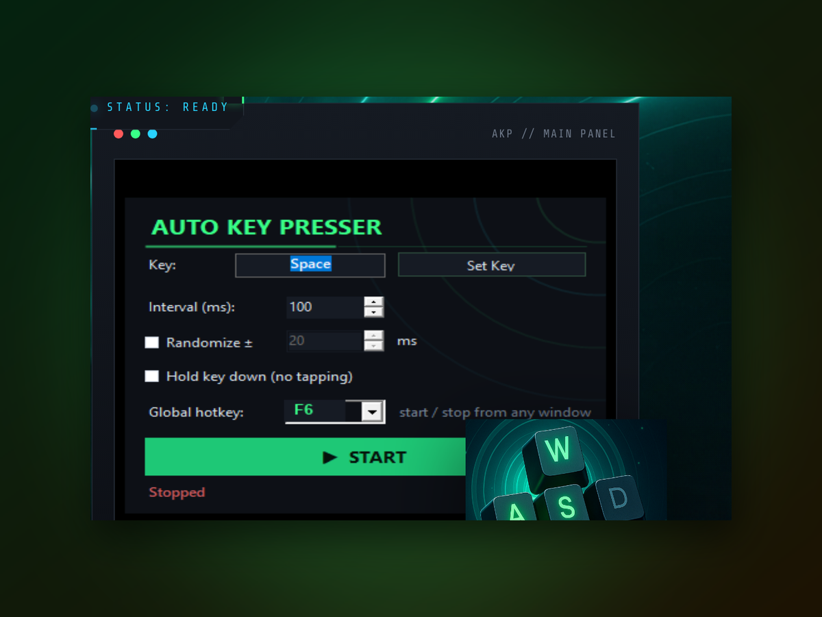 Automatic Key Clicker window